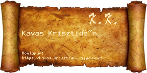 Kavas Krisztián névjegykártya